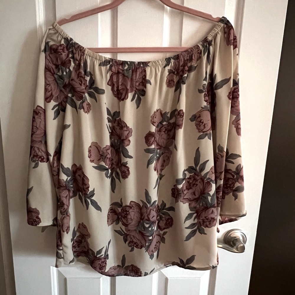 Off shoulder floral blouse